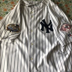 New York Yankees Jersey w/ 2003 100th anniversary and World Series patches